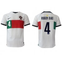 Koszulka piłkarska Portugalia Ruben Dias #4 Strój wyjazdowy MŚ 2022 tanio Krótki Rękaw